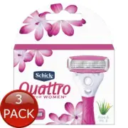 3 x Schick Quattro Bld Wmn Razor 4Pk