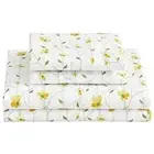 Sheet Set Floral Bed Sheets Printed Sheets Double - 4 Piece Full Yellow Flower