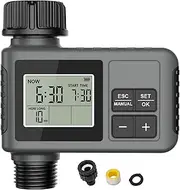 Outdoor Water Sprinkler Timer, Programmable Garden Hose Faucet Timer Smart Drip Irrigation Timer with Rain Delay, Automatic Manual Digital Water Timer for Yard, Lawn, Greenhouse