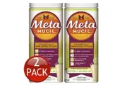 2 x METAMUCIL FIBRE SUPPLEMENT NATURAL GRANULAR PSYLLIUM POWDER 72 DOSES 504g