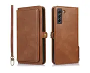 Detachable Phone Case for Easy Portability (Brown), Wallet Case for Samsung Galaxy S21 FE