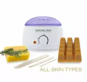 Natural Way Hard Wax: Face & Body Waxing | Original Formula Hard Wax Warmer Kit