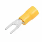 A● 200Pcs SV2-3Insulated Fork Spade Wire Connector Crimp Terminal16-14AWG Yellow
