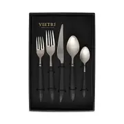 Vietri Ares Argento & Black 20 Piece Flatware Set