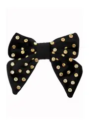 Lele Sadoughi Embellished Velvet bow Hair Clip - Black ONE SIZE