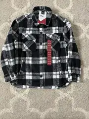 Member's Mark Youth Button Up Long Sleeve Warm Plaid Shacket Size Medium 7/8 New