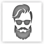 Beard Mustache Man Stencil - Choose a Size - Laser-Cut Reusable Plastic