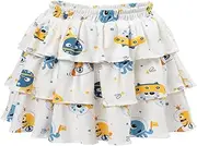 [CutiePlusU] Women's Cartoon Print Mini Skirt - High Waist Elastic Waist - Spring/Summer