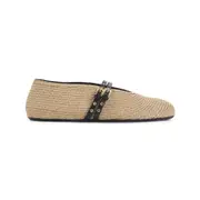 [AlaÏA] AlaÏA-Natural Beige Paper Straw Ballerinas-Donna 36 IT