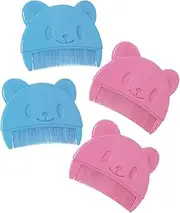 NULYLU Scalp Comb Set Pcs Cradle Cap Comb Hair Brush Shampoo Shower Scrubber Gentle Sensitive Scalp Bear Shape Multi-use