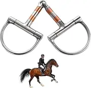 Anjetan Stainless Steel D-Ring Snaffle Bit, Horse Mouth Bit with Copper Roller, Flexible Central Joint, Ideal for Training and Control, Western Training Bit for Horses
