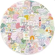 Gywyw 100pcs Inspirational Stickers for Water Bottles Positive Quote Waterproof Vinyl Stickers for Laptop Computer Scrapbook Notebook Journaling, Motivational Words Stickers for Teens Adults