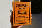 Soap Lake Washington vintage memorabilia, Box of Thorson's Soap lake Bath Salts