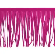 1 Yard 10 Inch PU Leather Fringe Trim DIY Tassel Fringe for Sewing, Rose Red