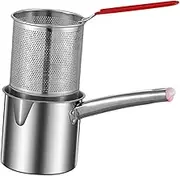 POPETPOP 1Set Stainless Steel Deep Fryer Kit Multi Functional Frying Pot Basket Ergonomic Handle Durable Kitchenware for Quick Cooking and Easy Handling