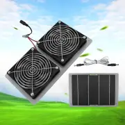 100W Solar Panel Fan Ventilator Exhaust Fan Kit for Greenhouse Shed Chicken CoJS