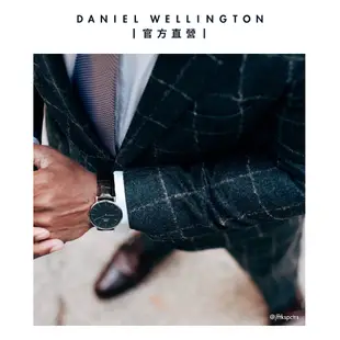 Daniel Wellington DW 手錶 Classic York 40mm黑棕壓紋真皮皮革錶-黑錶盤-玫瑰金框 DW00100128