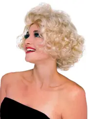 Hollywood Starlet Womens Short Blonde Curly Costume Wig