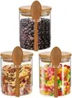 Glass Jars with Airtight Lid and Spoon, Glass Food Storage Jars Containers, O...