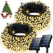 Solar Christmas Lights Outdoor, 2PK 240LED 95FT Solar String Lights Outdoor W...