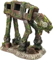 SLOCME Aquarium At-At Imperial Walker All Terrain Armored Transport Decorations - Fish Tank Resin Robot Betta Fish Hide Cave Ornament Copper