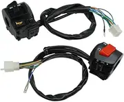 22mm Motorcycle Switches with 2 Cable Holes Motorbike Horn Button Turn Signal Electric Fog Lamp Light Start Handlebar Switch