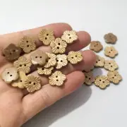 Flower engraving Natural coconut shell buttons 15mm 2 hole 1.6 mm DIY charm