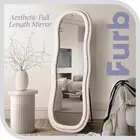 Furb Full Length Mirror Irregular Dressing Floor Mirror Fabric Frame Home Decor