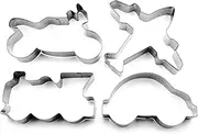 Vehicles Cookie Cutter Car Tran Motorcycle Aeroplane Biscuit Baking Tool - 4 Piece Boxed Set – Food Grade Stainless Steel