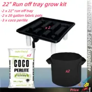 PICK UP PRICE 22''RunOff Tray Hydroponics Grow System Kit with Fabric Pots