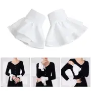 1pair Durability Polyester Lace Cuffs Bride Flower Wrist Cuffs Ruffled Hand