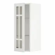 METOD wall cabinet w shelves/glass door, white/Stensund white, 30x37x80 cm