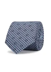 Ferragamo SF Check Gancio Silk Tie - Blue ONE SIZE
