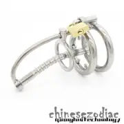 Male Stainless Steel Chastity Device Metal Longth Cage Locking Belt Restraint