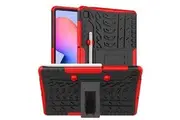 For Samsung Galaxy Tab S6 Lite Case, Tab SM- P610 / P615 Kickstand Shockproof Heavy Duty Tough Protective Rugged Cover (Red)