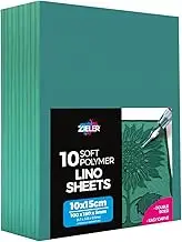 Lino Sheets - Lino Printing Block Sheets - by ® - Double-Sided, Easy-Carve Soft Lino Block A6 (150x100x3mm) Sheets. Ideal for School or Home - (Pack of 10)