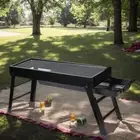 Steel Foldable Portable BBQ Grill Stainless Steel Mesh Outdoor Camping Black