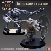 Minotaur Skeleton Miniature 28mm 32mm Dungeon Dragons D&D RPG Tabletop