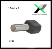 Cable Ferrules TWIN 1.5mm2 x 50-100 pack, Bootlace, Pin Crimps, Wire Sleeves