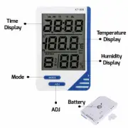 Digital LCD Portable Indoor Outdoor Thermometer Hygrometer KT-908 Easy Install