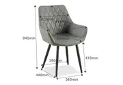 DORELLA Set of 2 Grey Dining Chairs