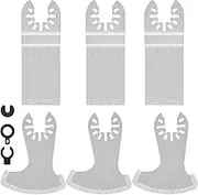 6Pcs Diamond Oscillating Tool Blade Set Multifunctional Diamond Multitool Blades Kit Professional Mortar Cutting Saw Blades Grout Removal Saw Blade for Remove Tile Grout Grit PoUYWH(6PCS)