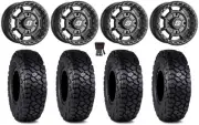Sedona Rift 15x7 Wheels Black 30" Intersect Tires Honda Pioneer 1000 / Talon