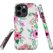 For iPhone 14 Pro Max Case Tough Protective Cover, Floral Garden