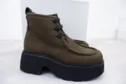 Russell & Bromley NEW OZZY Chunky Boots Shoes Size Uk 3 36 Khaki Nubuck Leather