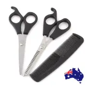 Hairdressing Set Barber Saloon Hair Cutting Thinning Scissors + Comb 3 Pack AU
