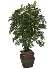 Nearly Natural Mini Bamboo Palm with Decorative Vase