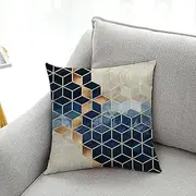 Cushion covers Cushion Covers Elegant Geometry Outdoor Cushions Set of 4 Sofa Cushions Garden Cushions Outdoor Cushion Covers Bedroom Office Car Decorative Cushion Covers 60cm x 60cm(Blue Gold Geometr