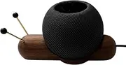 Real Wood Stand Compatible with Homepod Mini Speaker Cute Stable Non-Slip Smart Bluetooth Speaker Desktop Holder (Coffee)