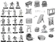 WizKids Deep Cuts Unpainted Miniatures Townspeople Accessories